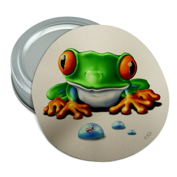 Rainforest Red Eyed Tree Frog and Ant Round Rubber Non-Slip Jar Gripper Lid Opener