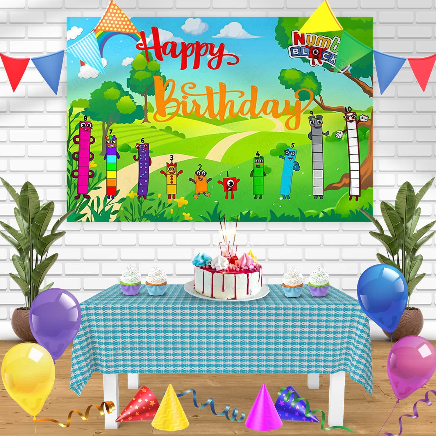 Happy Birthday Banner - Stoffbanner 180,3x119,4 Cm, Wiederverwendbar, Für Partys