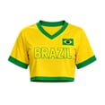 thumbnail image 5 of Soccer Jersey for Women Y2K Short Sleeve Mesh Crop Tops Baggy Streetwear Summer Shirt Personlized Fans Apparel,Green,L, 5 of 6