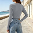 thumbnail image 7 of yillto Womens Ribbed Top Lightweight Sweaters Fashion Slim Long Sleeve Dressy Casual Pullover Tops, 7 of 7