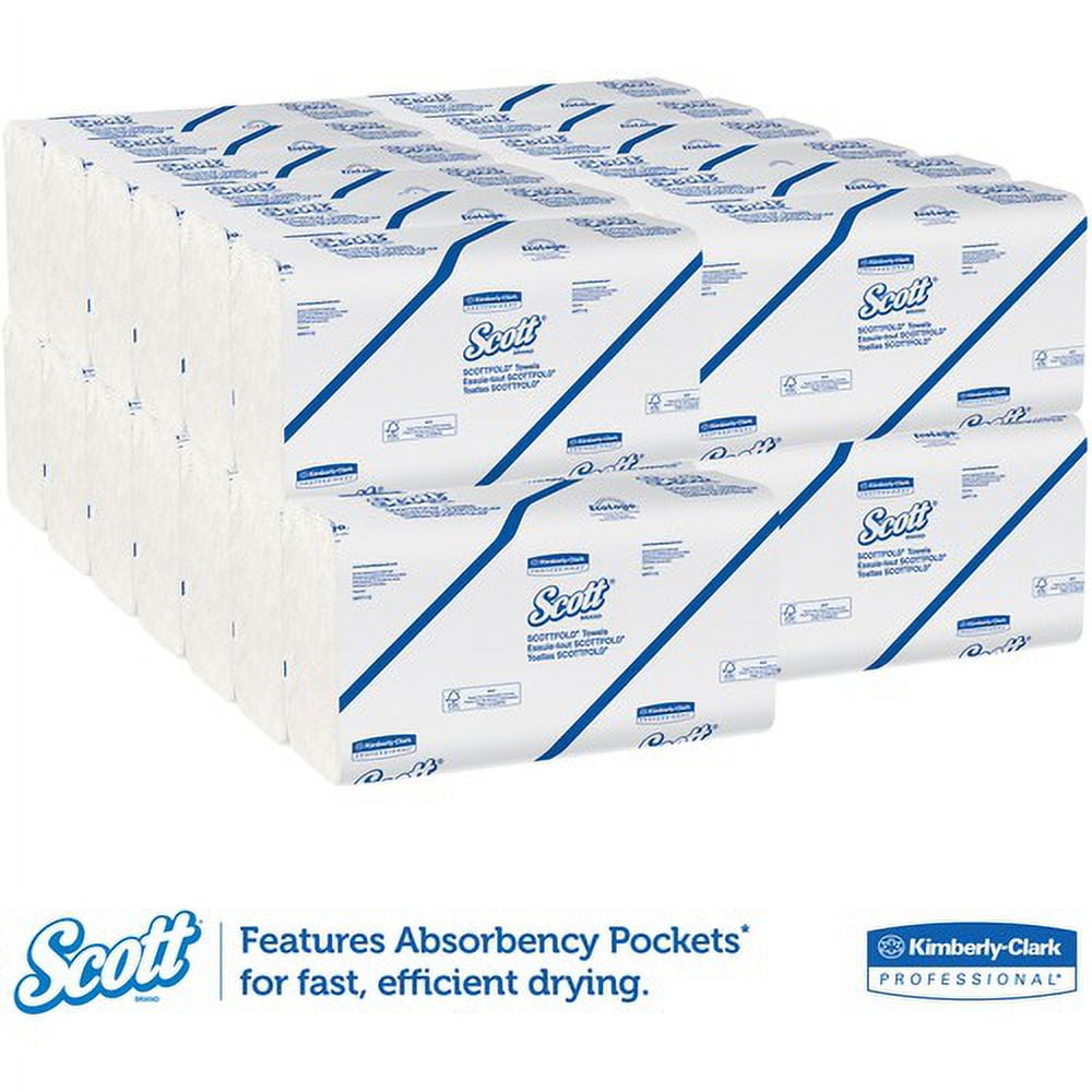 ScottFold Scott Paper Towels 9.40"x12.40" - White Paper 175/Pack - 4375/Carton