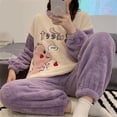 thumbnail image 5 of ZPAQI Women Winter Warm Sleepwear Set Cute Cartoon Pattern Fleece Pajamas Loungewear, 5 of 18