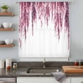 thumbnail image 5 of Pink Sheer Curtains 96 Inches Long, Summer Botanical Leaves Watercolor Light Filering Curtains, Privacy Drapes Simi Floor to Veiling Curtain for Living Room Bedroom Large Window Treatment, 5 of 9