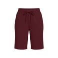 thumbnail image 5 of Kaemgyyd Womens Bermuda Sweat Shorts Drawstring High Waist Straight Leg Shorts Knee Length Workout Summer Casual Shorts with Pockets, 5 of 5