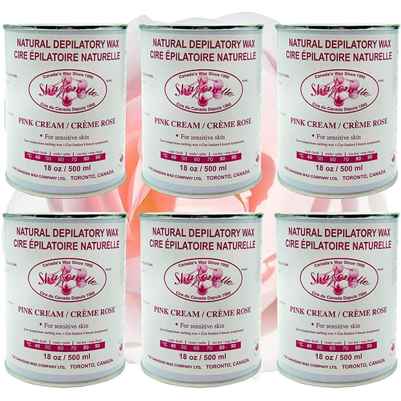 Sharonelle Soft Wax All Purpose Natural Depilatory Canned Wax((6 pcs, Pink)