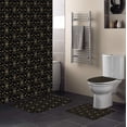 thumbnail image 1 of RYLABLUE Christmas 4 Piece Bathroom Set Shower Curtain Bath Rug Contour Mat and Toilet Lid Cover, 1 of 5