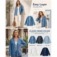 thumbnail image 4 of Sentuca Denim Jackets for Women Classic Button Front Breathable Stretch Jacket Relaxed Lightweight Casual Long Sleeve Cardigan Coats Light Blue L, 4 of 7