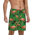 thumbnail image 2 of Kdxio Flamingo Print Mens Sleep Shorts Bottoms Soft Comfy Pajama Wear Pants with Drawstring Pockets, 2 of 7