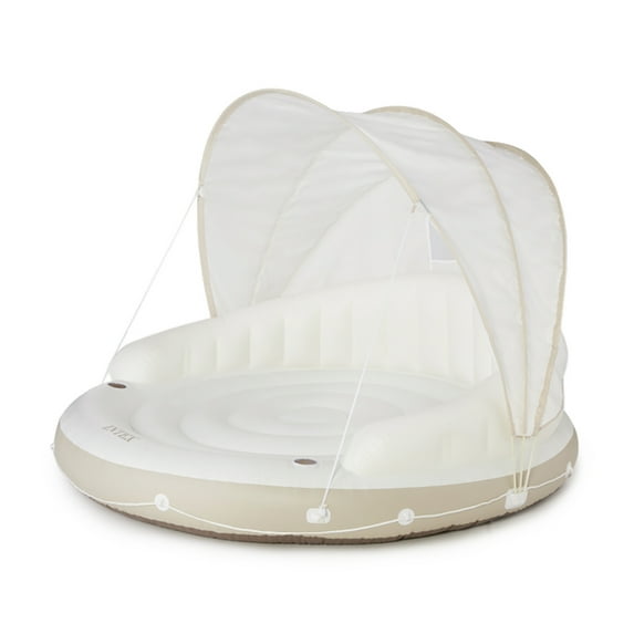 Open Box 2) Intex Canopy Island 78" X 59" Inflatable Water Lounge Raft |
