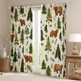 thumbnail image 2 of Homewish Cute Wild Bear Curtains Pack of 2 (42x84 Each),Rustic Pine Tree Curtains Blackout,Beige Green Bedroom Curtains For Boys Kids,Luxury Bedroom Decor, 2 of 6