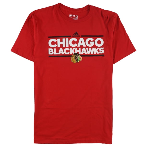 Adidas Mens Chicago Blackhawks Graphic T-Shirt red M