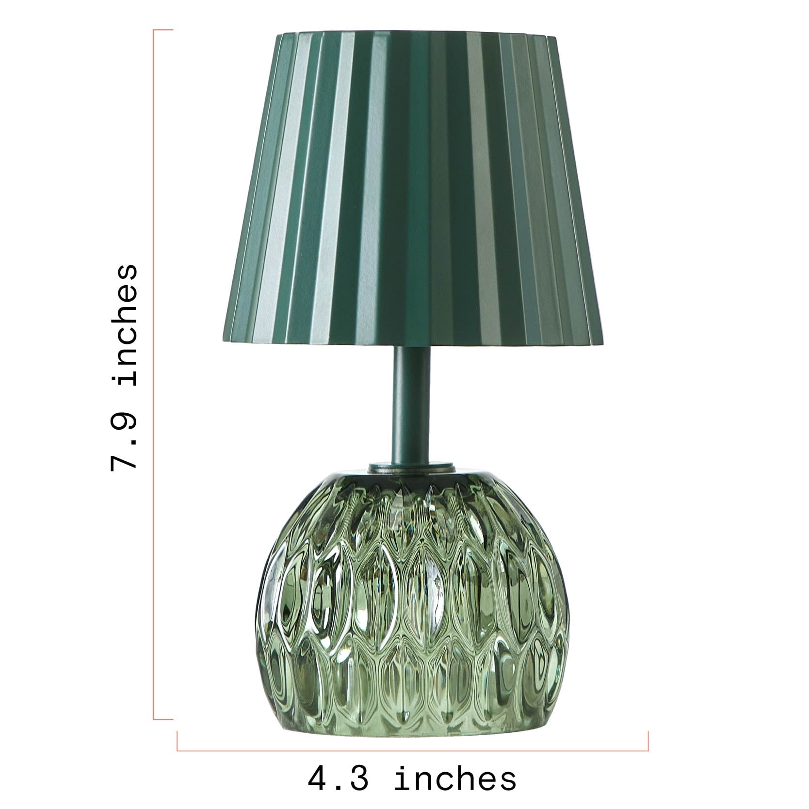Beautiful Portable Rechargeable Thyme Green Table Lamp by Drew Barrymore, 7.9" H