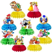 Marioo Honeycomb Centerpieces for Birthday,9pcs Marioo Centerpieces for Tables 3D Double Side Marioo Honeycomb Style Centerpiece for Boys and Girls Marioo Themed Party Decorations