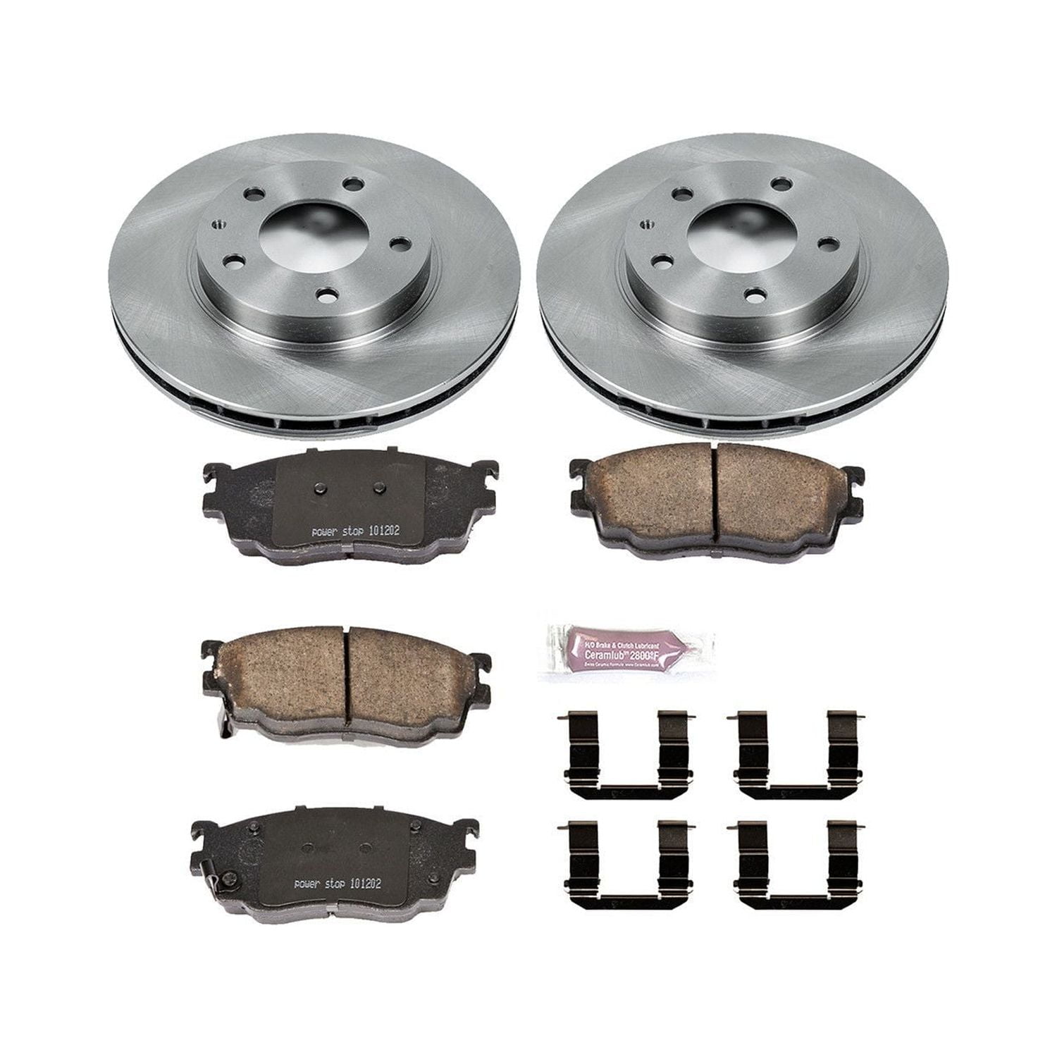 Power Stop Front Stock Replacement Brake Pad and Rotor Kit KOE5169 Fits 2003 Mazda Protege