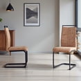 thumbnail image 2 of Tcbosik Modern Upholstered Dining Chairs Set of 2, Accent Side Chair, Comfy Chair with Metal Legs for Living Room, Kitchen, Brown, 2 of 9