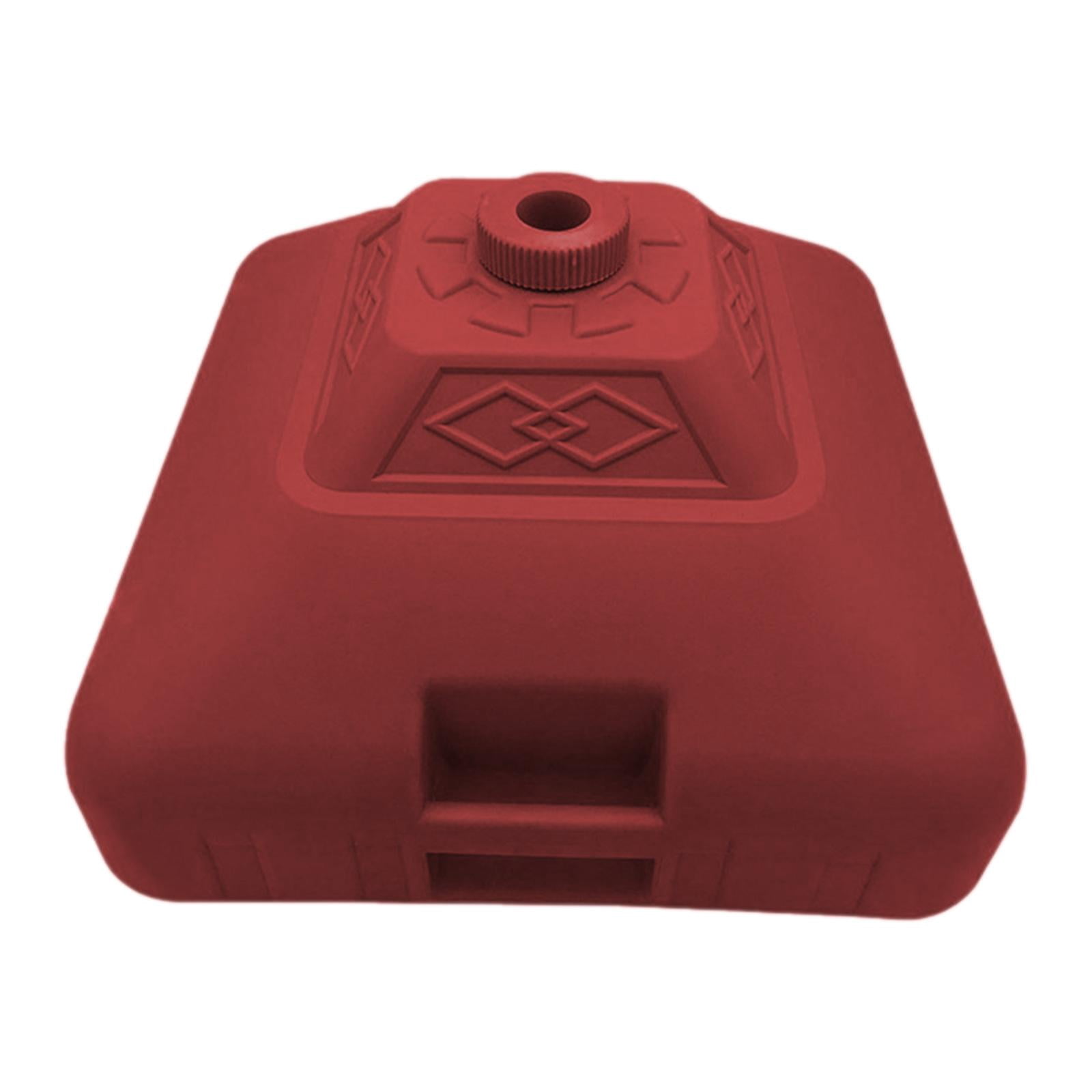 figatia Water Fillable Umbrella Base Parasol Holder, Square Patio Umbrella Holder Outdoor Umbrella Stand for Yard Lawn Beach Poolside Red
