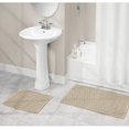 thumbnail image 3 of mDesign Cotton Bathroom Spa Mat Rugs/Runner, Diamond Design, Set of 3 - Tan, 3 of 9