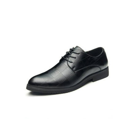 

Audeban Men s Comfort Chunky Heels Pumps Work Smooth Dress Shoes Mens Party Glossy Low Top Pointed Toe Oxford Shoe