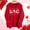 Red, variant on Womens Red Valentine's Day Sweatshirt with Heart Print, Cozy Pullover Hoodie Romantic Gift for Her,Size L