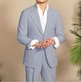 thumbnail image 3 of Wehilion Casual Summer Lightweight Seersucker Suit Shorts Mens Set, 3 of 7