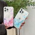 thumbnail image 5 of Compatible with iPhone 13 Pro?Glitter Butterfly Case?Glow in The Dark Women Girls Girly Bling Sparkle Flowing Quicksand Light up Case Soft TPU Bumper Luminous Clear Phone Cover, Pink, 5 of 12