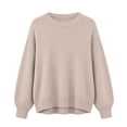 thumbnail image 3 of Women's Fall Winter Neck Pullover Sweater Casual Soft Loose Fit Long Sleeve Knit for Daily Wear, 3 of 3