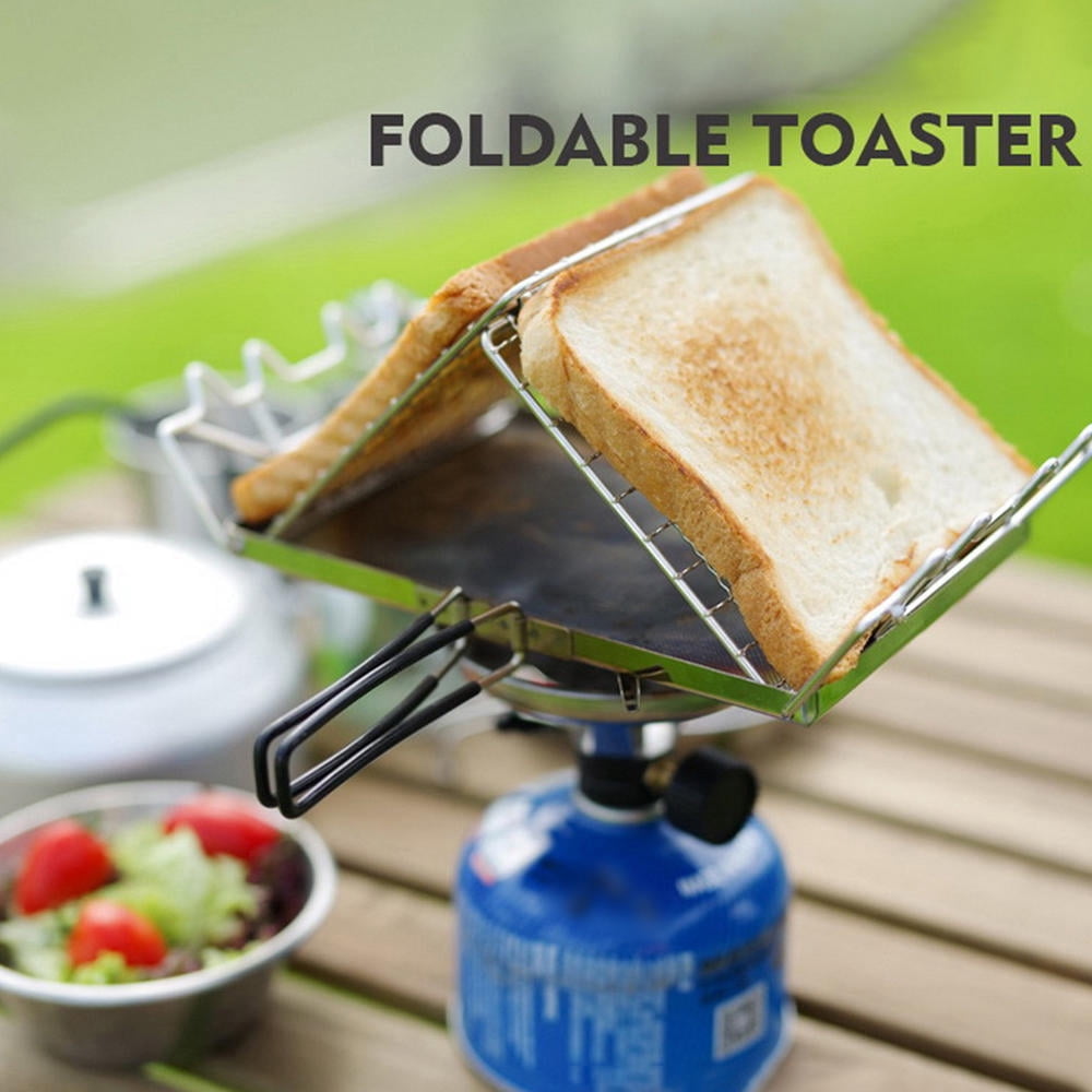 Xirurus Portable Stainless Steel Camp Toaster – Fold‑Flat, Heat‑Resistant Bread Rack for Hiking, Picnics & Outdoor Cooking
