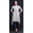 thumbnail image 2 of Bimba Hauts Imprimés Shibori à Cercle Bleu pour Femmes Kurti Asymétrique Robe d'Été pour Filles Petit, 2 of 6