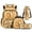 Single Orange Capybara, variant on HUIACONG 4PCS Single Orange Capybara Kids School Backpack Set, 17" Bookbag with Lunch Box Pencil Case Water Bottle Sleeve for Age 8-12