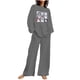 thumbnail image 2 of Puntoco Traje De Pantalón Y top De Manga Larga Con Cuello Redondo Y Estampado De Halloween Para Mujer Gris Xxl, 2 of 4