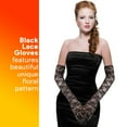 thumbnail image 2 of Skeleteen Elegant Lace Elbow Gloves - 1920s Fashion Opera Length Tea Party Black Wedding Gloves, 2 of 7