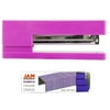 JAM Paper Office & Desk Sets, 1 Stapler 1 Pack of Staples, Pink and Purple, 2/pack