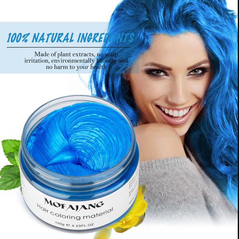 Blue Temporary Hair Color Wax Dye ,Acosexy Kids Hair Wax Pomades Disposable  Natural Hair Strong Style Gel Cream Hair Dye,Hair Sp