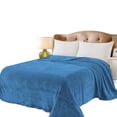 thumbnail image 1 of Cobertor Ligero Liso Matrimonial Hotelero Suave Y Calientito. MOD.AZUL REY, 1 of 1