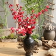 thumbnail image 3 of Collapsible Artificial Flower Arrangements,Artificial Silk Fake Flowers Plum Blossom Floral Wedding Bouquet Party Decor Hot, 3 of 7