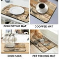 thumbnail image 4 of Coffee Mat, Vintage Kitchen Pattern Coffee Bar Mat for Coffee Station Accessories and Organizer, Absorbent Dish Drying for Kitchen Counter, Coffee Bar Decor Coffee Machine Mat 19.5x12in, 4 of 7