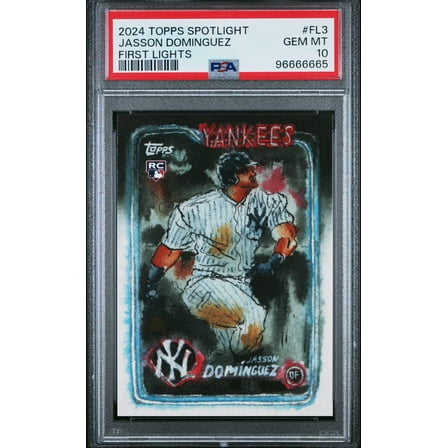Graded 2024 Topps Spotlight Jasson Dominguez #FL3 First Lights Rookie RC Baseball Card PSA 10 Gem Mint