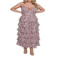 thumbnail image 2 of Femmes Bodycon Robe Volants Sans Manches Cami Split Robes Été Casual Beach Party, 2 of 8