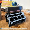 thumbnail image 4 of zhmrfg Engine Business Card Storage Box Resin Organizer Decorative Retro Engine Model Pen Holder Business Card Holder Desk Organizer for Office Home Collectible Gift Unique Mechanical Style Decor, 4 of 6