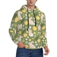 thumbnail image 2 of Pofeuu Happy Easter Print Mens Casual Hooded Collar Drawstring Hoodies Pullover Sweatshirts Casual Long Sleeve Shirts-Medium, 2 of 7