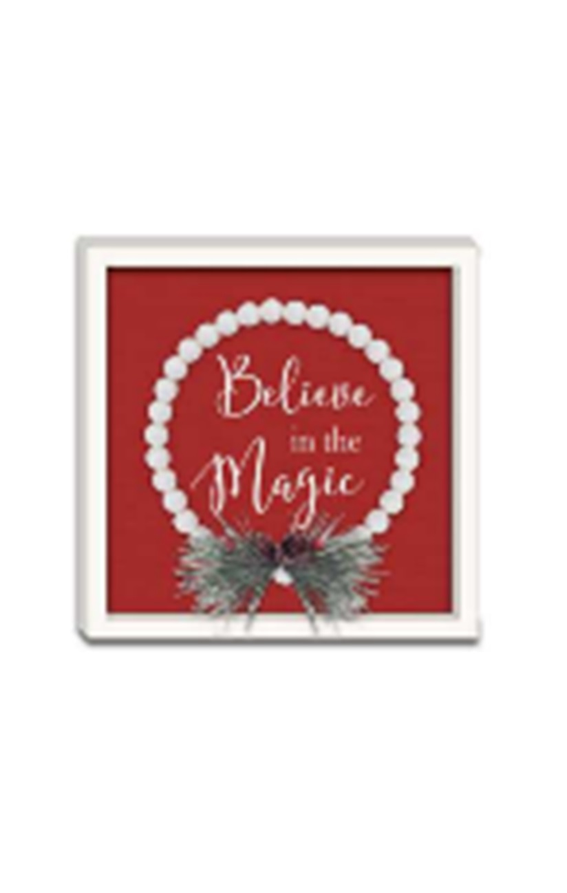 9" Framed "Believe In The Magic" Christmas Wall Sign