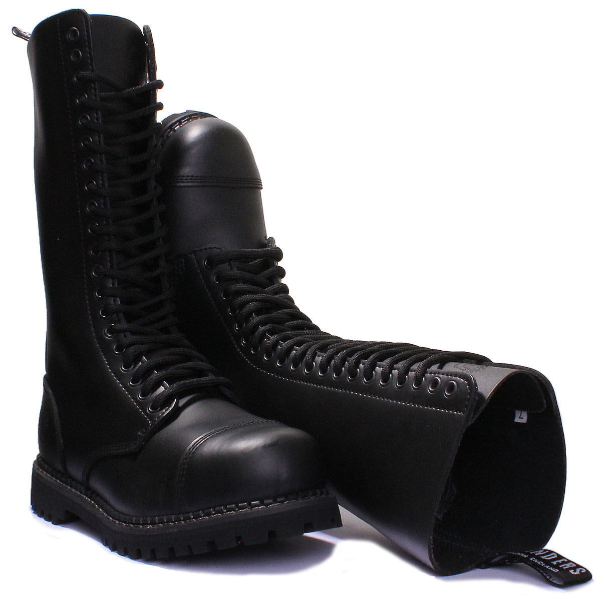 Bottes en cuir à lacets Hevea City Noir - Boots Homme | BE