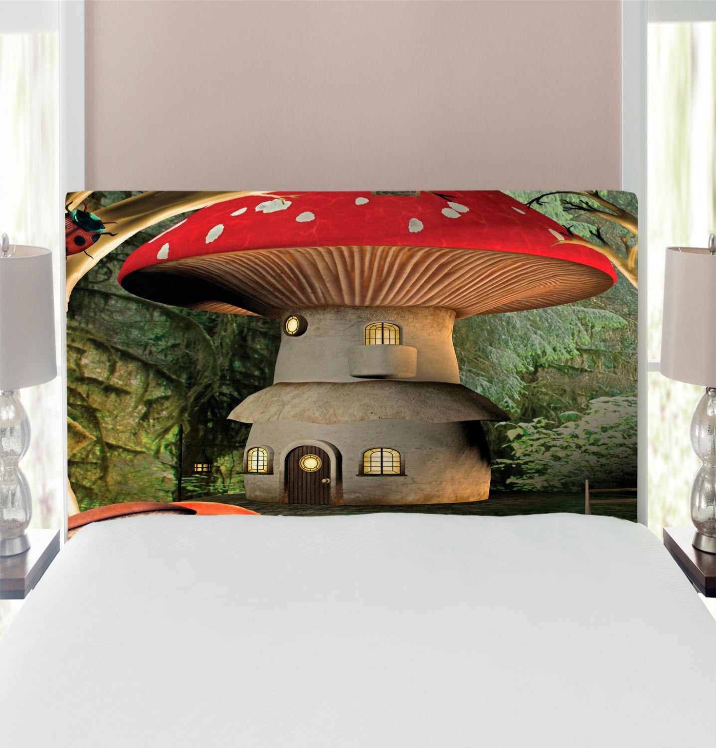 Mushroom Headboard, Shroom House in Enchanted Forest Ladybug and Snail