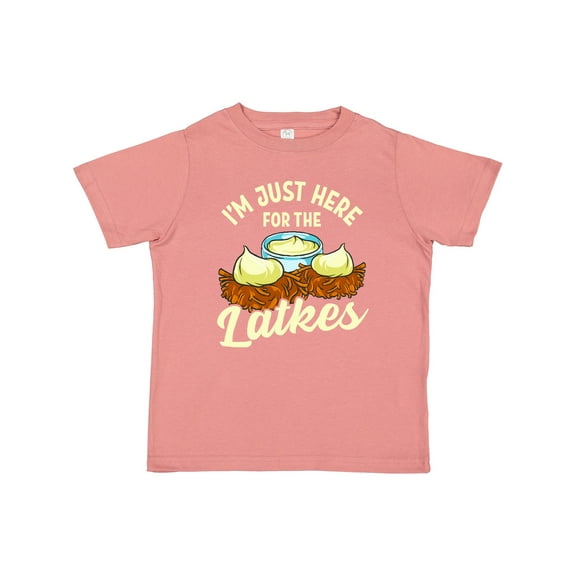 Inktastic Hanukkah Funny Here for Latkes Boys or Girls Toddler T-Shirt