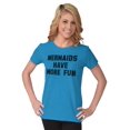 thumbnail image 4 of Mermaids Have More Fun Beach Lover Womens Fitted Plus Size Graphic Tee Brisco Brands 3X, 4 of 5