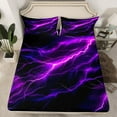 thumbnail image 2 of Feelyou Neon Purple Lightning Twin Sheet Sets for Kid, Nature Scenery Twin Fitted Sheet, Tornado Storm Flat Sheet, Super Cozy Room Decor, 3 Pieces, 2 of 7