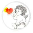thumbnail image 1 of Toalla de playa ABPHQTO Feliz Día de San Valentín Ángeles Corazones 150 cm de diámetro, 1 of 1