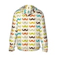 thumbnail image 2 of Picia Colorful Mustache Women's Men's UPF 50+ Sun Protection Hoodie Shirt Long Sleeve SPF Fishing Outdoor UV Hiking Lightweight Shirts-X-Large, 2 of 9