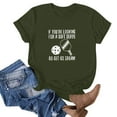 thumbnail image 2 of WREESH Fashion Round Neck T-Shirt Women's Short Sleeve Summer Blouse with Graphic Print Olive Green, 2 of 4