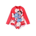 thumbnail image 1 of Traje de baño Disney Stitch de manga larga de una pieza para niñas de 12 a 13 años, 1 of 5